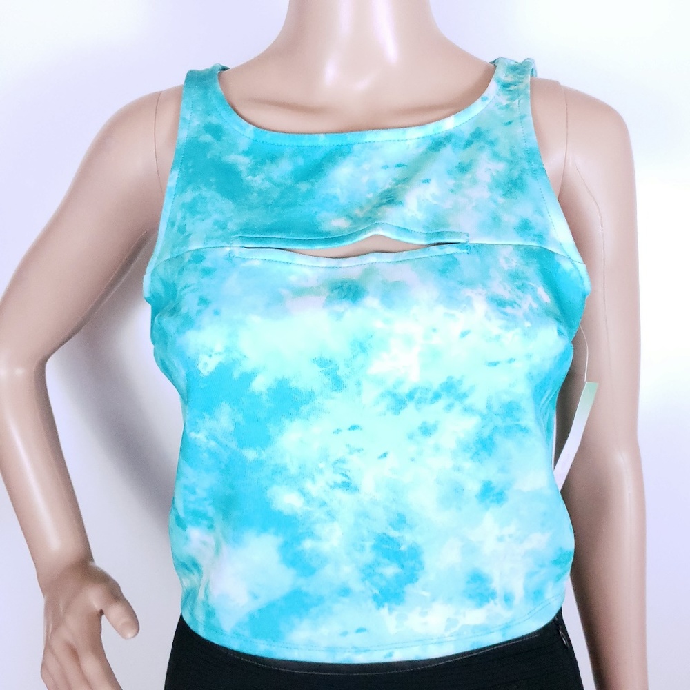 Decree Women Crop Top Tank Aqua Size S/L - NWT